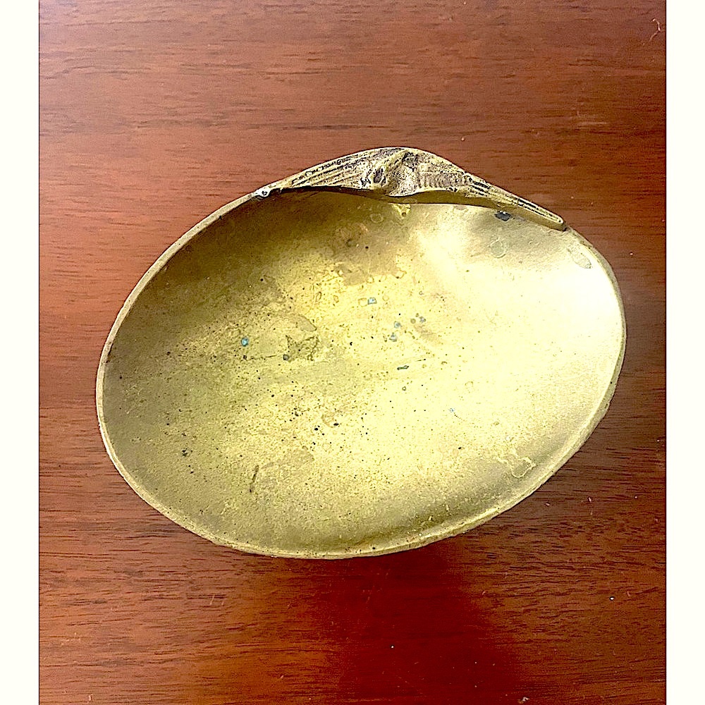 Vintage Brass Decorative Shell Bowl